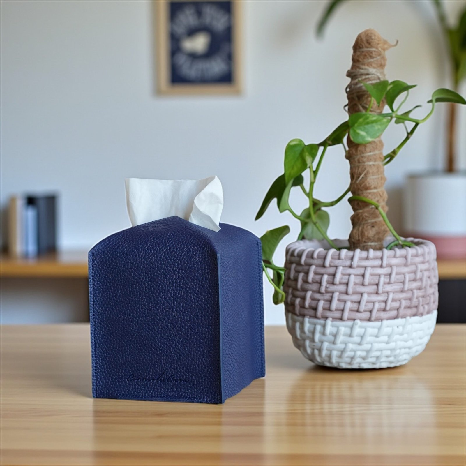 Modern PU Leather Tissue Box Cover – Square Design - Image 2