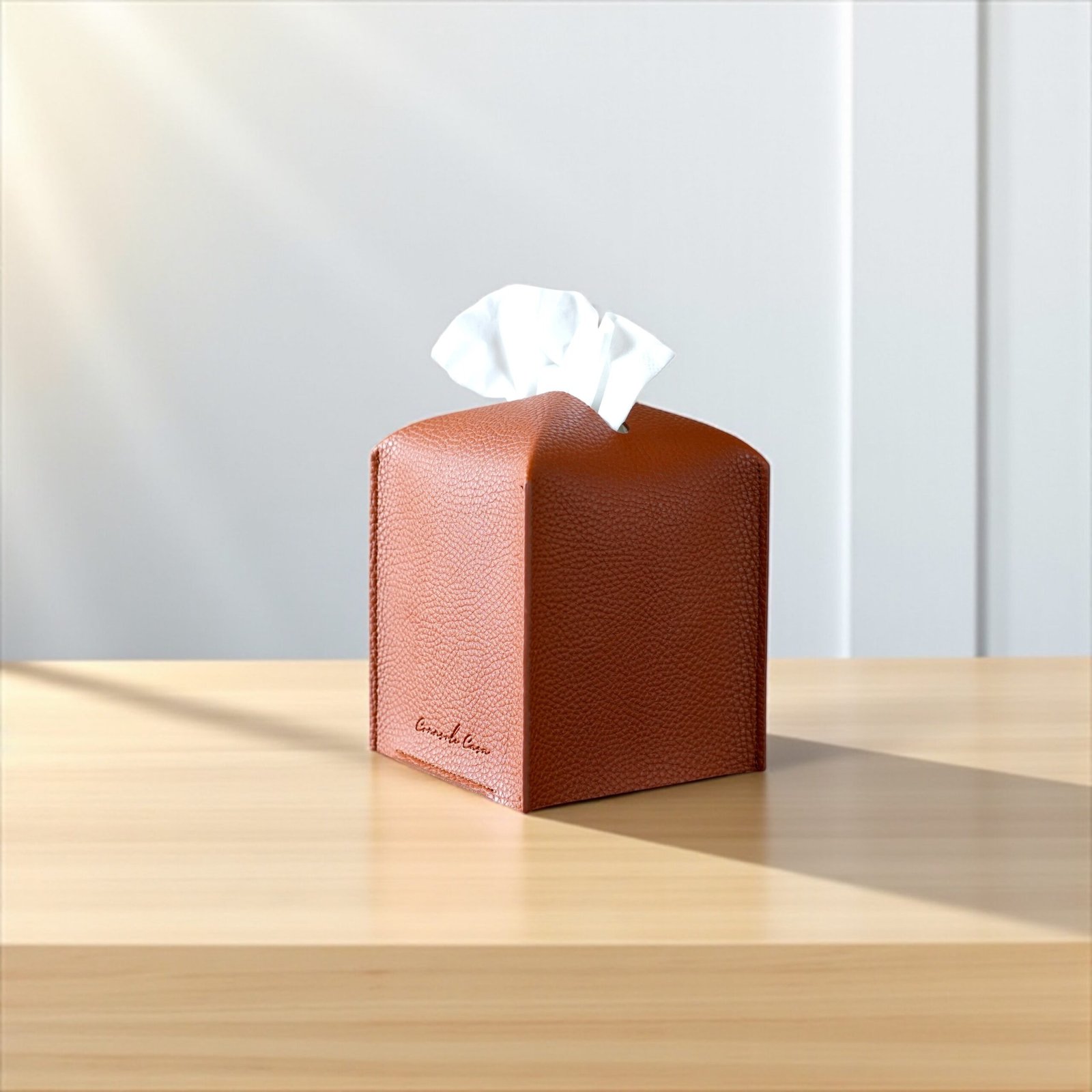 Modern PU Leather Tissue Box Cover – Square Design - Image 5